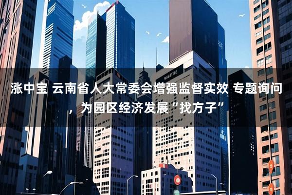 涨中宝 云南省人大常委会增强监督实效 专题询问,为园区经济发展“找方子”